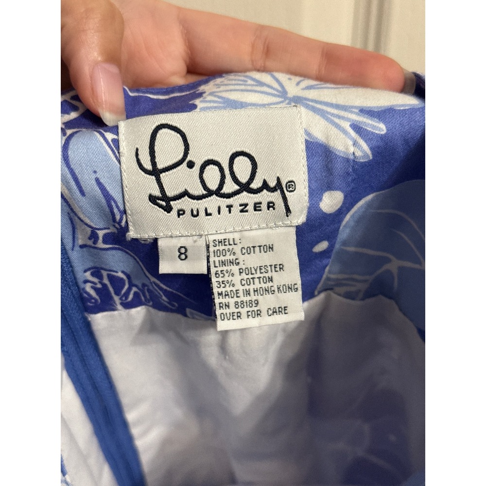 Vintage Lilly Pulitzer Frog Floral Dress Cottage Coastal Tropical Resort Preppy - Picture 6 of 6